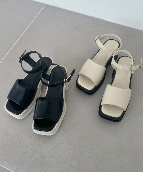 archives(アルシーヴ)の「厚底ボリュームサンダル(サンダル・レディース・アイボリー/ブラック・MEDIUM/LARGE)」の1枚目の写真