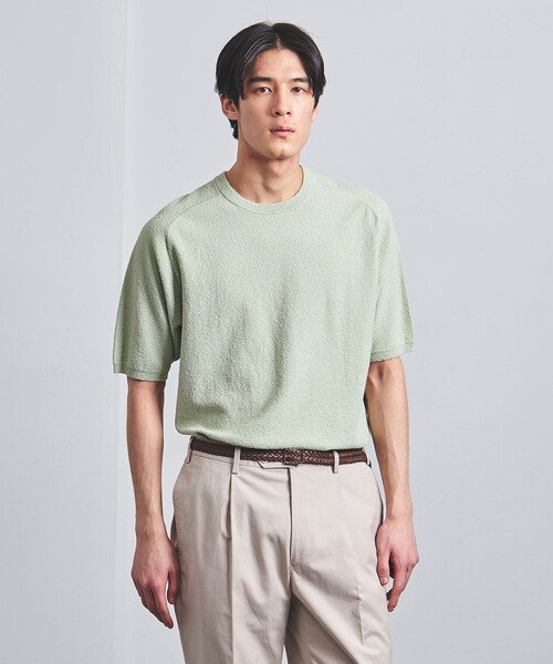 UNITED ARROWS（ユナイテッドアローズ）の「ブークレ ニット Tシャツ（ニット/セーター・メンズ・オフホワイト/ライラック/ブラック/ライム/ホワイト/ネイビー・S/L/XL/M）」の7枚目の写真