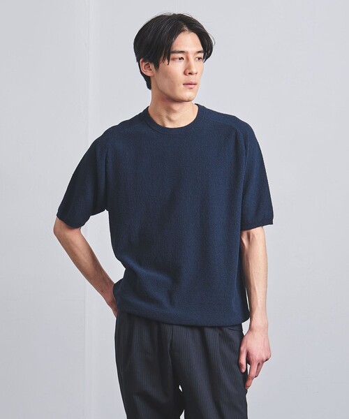 UNITED ARROWS（ユナイテッドアローズ）の「ブークレ ニット Tシャツ（ニット/セーター・メンズ・オフホワイト/ライラック/ブラック/ライム/ホワイト/ネイビー・S/L/XL/M）」の15枚目の写真