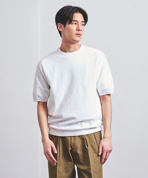 UNITED ARROWS（ユナイテッドアローズ）の「ブークレ ニット Tシャツ（ニット/セーター・メンズ・オフホワイト/ライラック/ブラック/ライム/ホワイト/ネイビー・S/L/XL/M）」の19枚目の写真