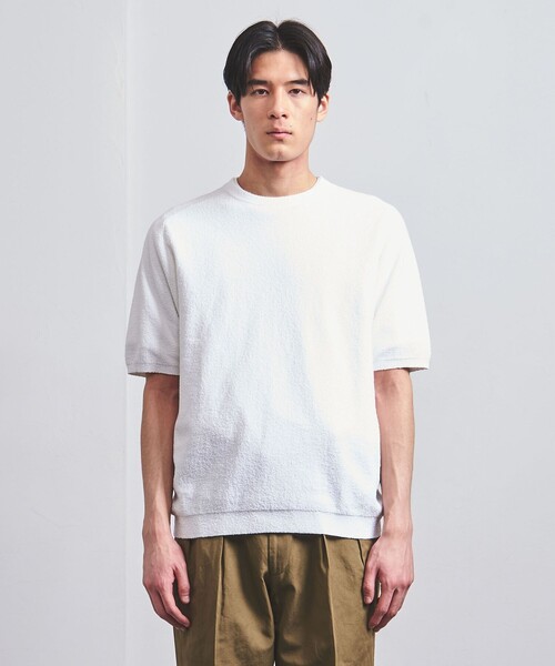 UNITED ARROWS（ユナイテッドアローズ）の「ブークレ ニット Tシャツ（ニット/セーター・メンズ・オフホワイト/ライラック/ブラック/ライム/ホワイト/ネイビー・S/L/XL/M）」の21枚目の写真