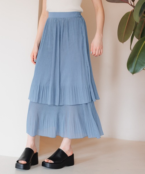 mysty woman プリーツアシメティアードスカート mysty woman｜プリーツアシメティアードスカート | Rakuten