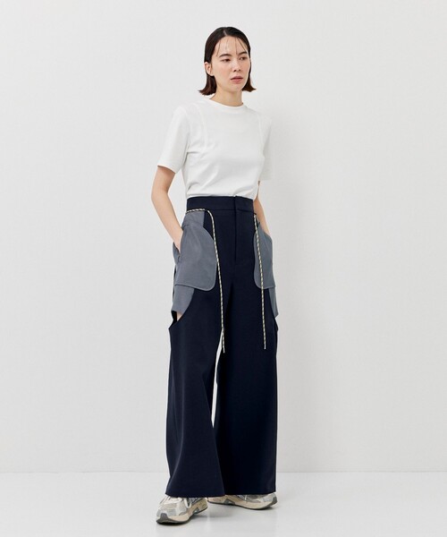 CITY TOKYO（シティトウキョウ）の「＜手洗い可能＞＜防シワ＞レイヤードライクカットアウトストレートパンツ（その他パンツ・レディース・ライトグレー/ネイビー・1/2）」の11枚目の写真