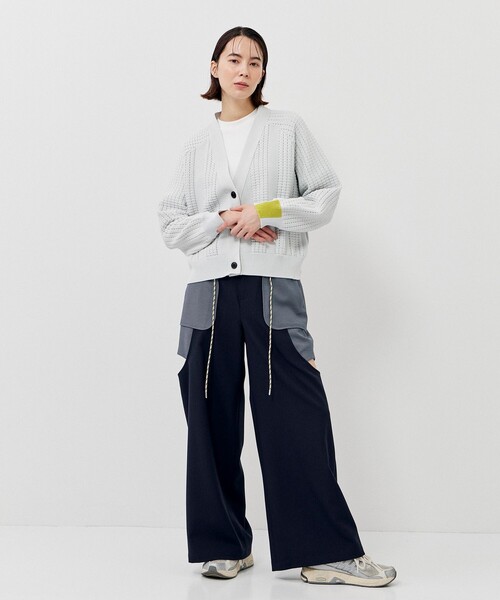 CITY TOKYO（シティトウキョウ）の「＜手洗い可能＞＜防シワ＞レイヤードライクカットアウトストレートパンツ（その他パンツ・レディース・ライトグレー/ネイビー・1/2）」の15枚目の写真