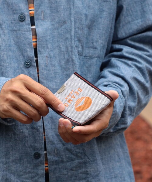 BEAMS JAPAN(ビームス ジャパン)の「高田織物 / 別注 畳べり ロゴ カード & コイン ウォレット(コインケース・メンズ・ネイビー/インディゴブルー/オレンジ・ONE SIZE)」の17枚目の写真
