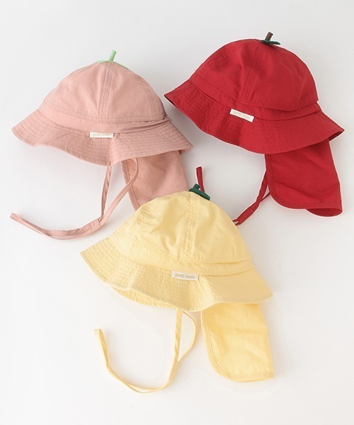petit main（プティマイン）の「フルーツバケットハット（ハット・キッズ・ライトピンク/レッド/イエロー・46cm/48cm）」の4枚目の写真