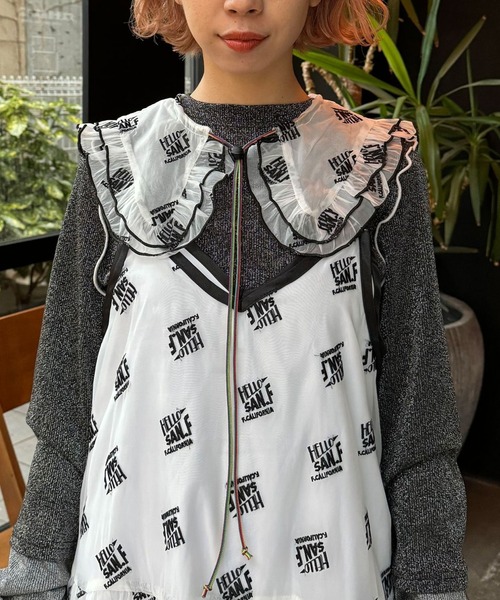 HELLO.SANFRANCISCO(ハローサンフランシスコ)の「【HELLO.SANFRANCISCO/ハローサンフランシスコ】刺繍オーガンジーマルチウェイつけ襟(付け襟・レディース・ホワイト/ブラック・FREE)」の22枚目の写真