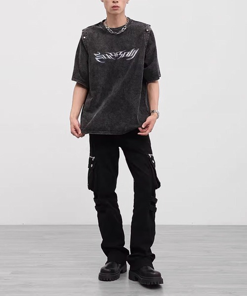 Theater code(シアターコード)の「shoulder button 2way tee / ショルダーボタン 2WAY Tシャツ タンクトップ(Tシャツ/カットソー・メンズ・ブラック・3/2)」の12枚目の写真