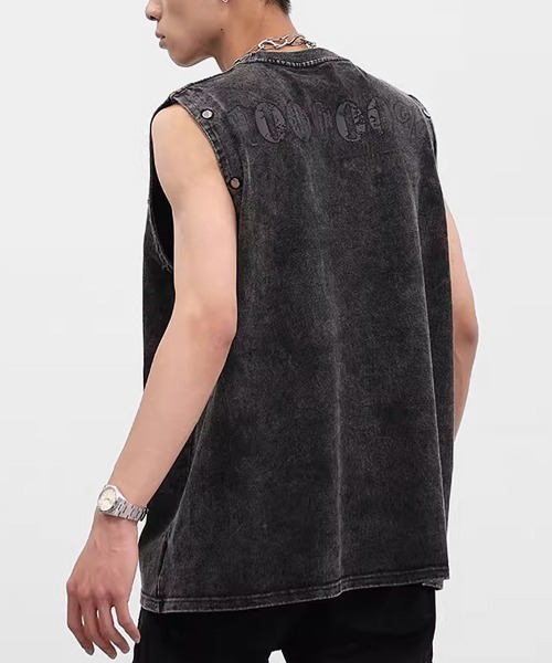 Theater code(シアターコード)の「shoulder button 2way tee / ショルダーボタン 2WAY Tシャツ タンクトップ(Tシャツ/カットソー・メンズ・ブラック・3/2)」の11枚目の写真