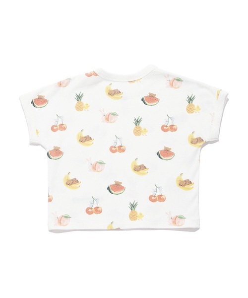 gelato pique（ジェラートピケ）の「【接触冷感】【BABY】フルーツアニマル柄Tシャツ（Tシャツ/カットソー・キッズ・オフホワイト・70/80）」の7枚目の写真