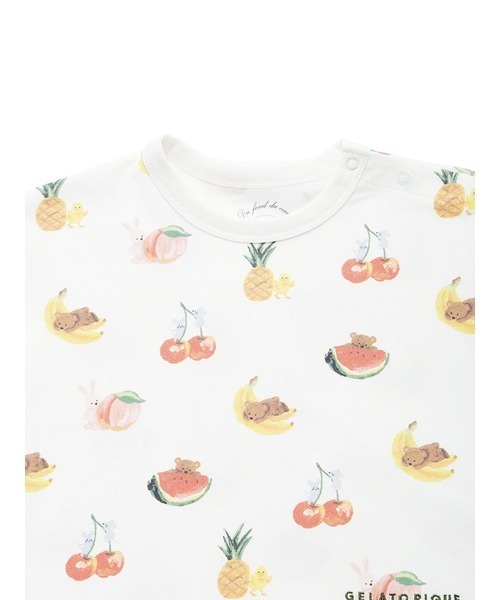 gelato pique（ジェラートピケ）の「【接触冷感】【BABY】フルーツアニマル柄Tシャツ（Tシャツ/カットソー・キッズ・オフホワイト・70/80）」の8枚目の写真