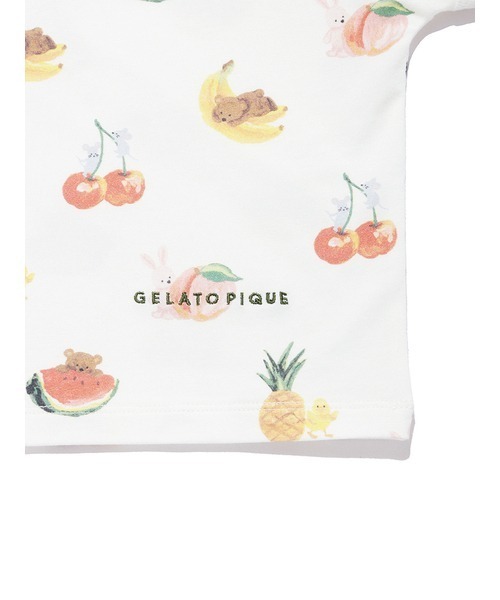 gelato pique（ジェラートピケ）の「【接触冷感】【BABY】フルーツアニマル柄Tシャツ（Tシャツ/カットソー・キッズ・オフホワイト・70/80）」の10枚目の写真