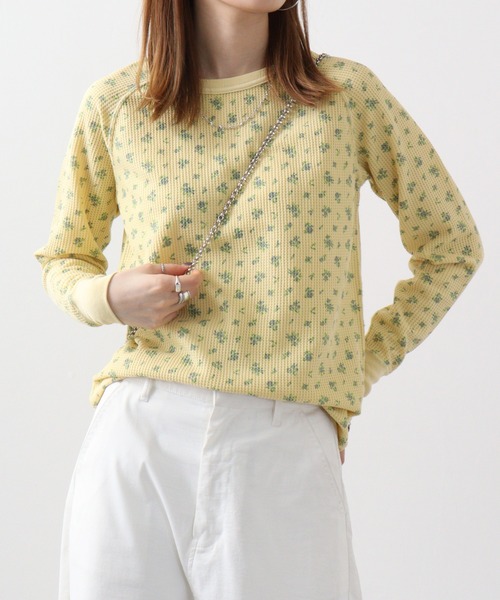 JEMORGAN(ジェーイーモーガン)の「JEMORGAN ワッフルオーバーダイロンT(パック入り)(Tシャツ/カットソー・レディース・オレンジ/イエロー/グリーン/グレー/ブルー/ブラウン/ピンク・F)」の5枚目の写真
