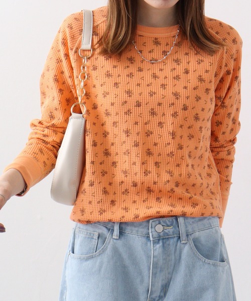 JEMORGAN(ジェーイーモーガン)の「JEMORGAN ワッフルオーバーダイロンT(パック入り)(Tシャツ/カットソー・レディース・オレンジ/イエロー/グリーン/グレー/ブルー/ブラウン/ピンク・F)」の7枚目の写真
