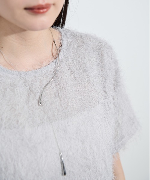 paravion（パラビオン）の「フリンジシアー半袖トップス（Tシャツ/カットソー・レディース・ホワイト/オレンジ/グレー・FREE）」の13枚目の写真