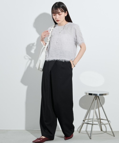 paravion（パラビオン）の「フリンジシアー半袖トップス（Tシャツ/カットソー・レディース・ホワイト/オレンジ/グレー・FREE）」の14枚目の写真