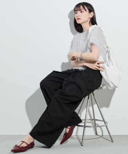 paravion（パラビオン）の「フリンジシアー半袖トップス（Tシャツ/カットソー・レディース・ホワイト/オレンジ/グレー・FREE）」の16枚目の写真