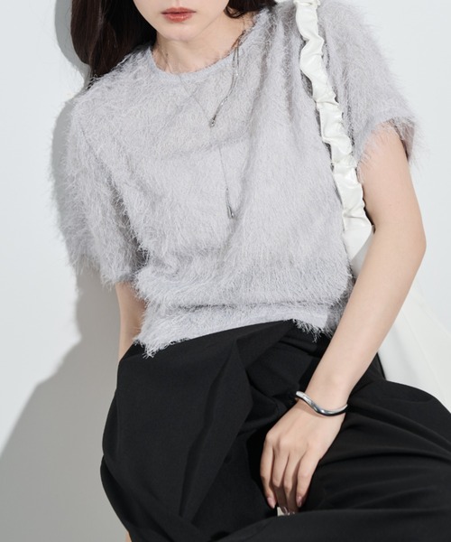 paravion（パラビオン）の「フリンジシアー半袖トップス（Tシャツ/カットソー・レディース・ホワイト/オレンジ/グレー・FREE）」の20枚目の写真