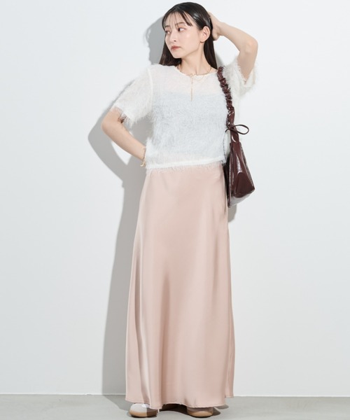 paravion（パラビオン）の「フリンジシアー半袖トップス（Tシャツ/カットソー・レディース・ホワイト/オレンジ/グレー・FREE）」の8枚目の写真