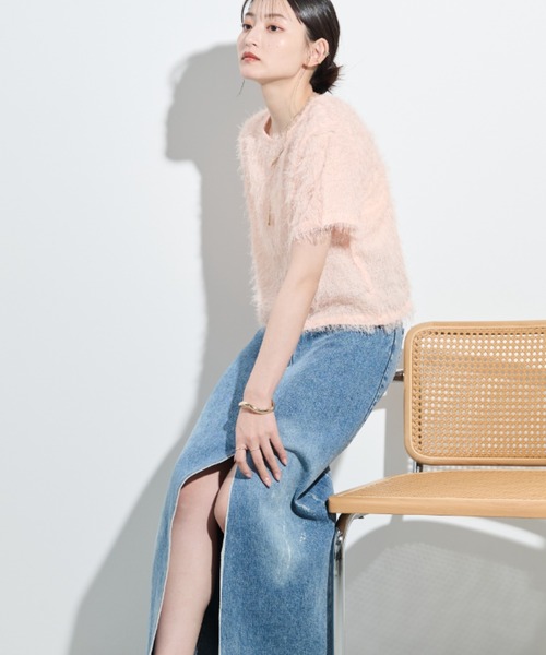 paravion（パラビオン）の「フリンジシアー半袖トップス（Tシャツ/カットソー・レディース・ホワイト/オレンジ/グレー・FREE）」の22枚目の写真