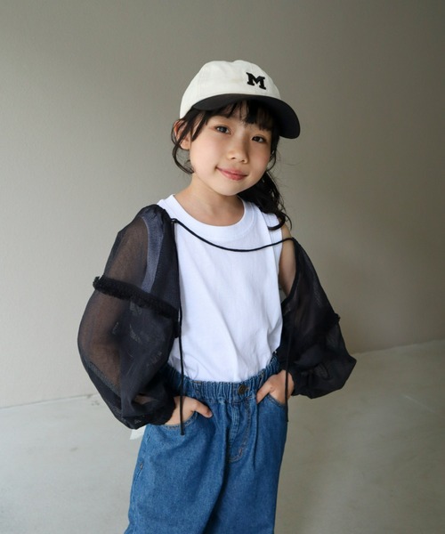 CIAOPANIC TYPY(チャオパニックティピー)の「【KIDS】【india】ネットレースシャーリング袖ボリュームボレロ(シャツ/ブラウス・キッズ・ブラック/ホワイト・XXL/XL/M)」の14枚目の写真