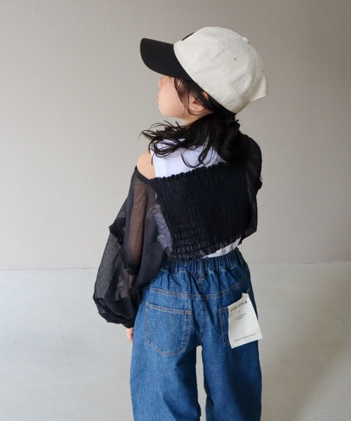 CIAOPANIC TYPY(チャオパニックティピー)の「【KIDS】【india】ネットレースシャーリング袖ボリュームボレロ(シャツ/ブラウス・キッズ・ブラック/ホワイト・XXL/XL/M)」の15枚目の写真