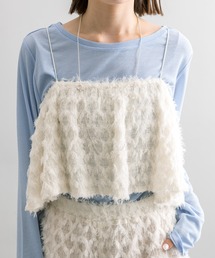 mystic | 【3色展開】フリンジジャガードキャミソール(キャミソール)