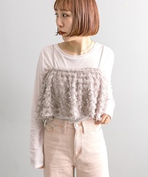 mystic | 【3色展開】フリンジジャガードキャミソール(キャミソール)