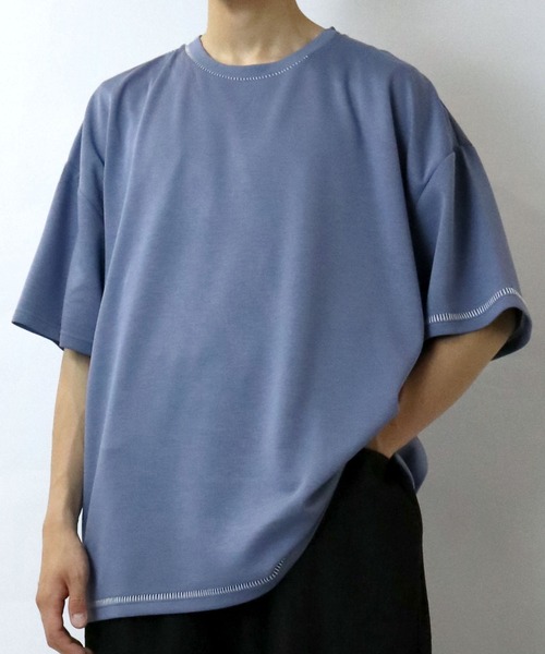 セール】hand stitch double knit T-shirt/接触冷感 ハンド