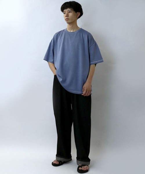 セール】hand stitch double knit T-shirt/接触冷感 ハンド