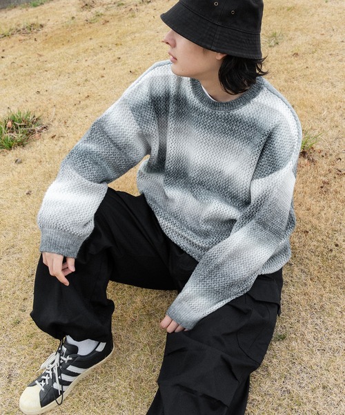 kutir(クティール)の「アソートメッシュプルオーバー(ニット/セーター・メンズ・ブラック/ネイビー/ブラック系・MEDIUM/LARGE)」の3枚目の写真