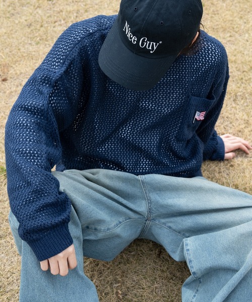 kutir(クティール)の「アソートメッシュプルオーバー(ニット/セーター・メンズ・ブラック/ネイビー/ブラック系・MEDIUM/LARGE)」の1枚目の写真