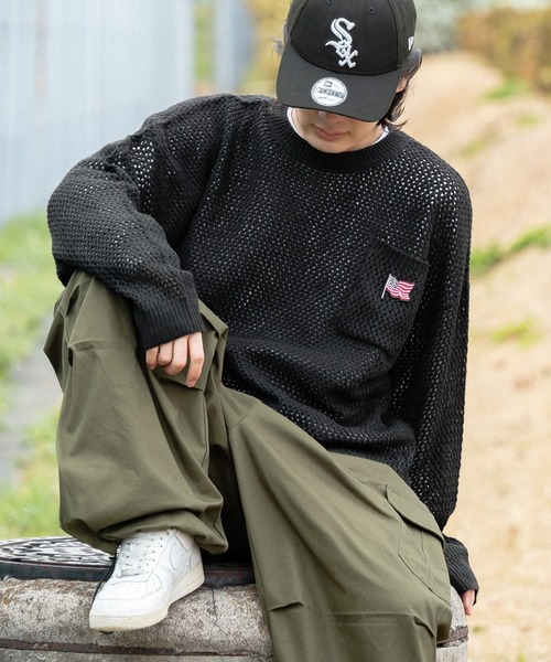 kutir(クティール)の「アソートメッシュプルオーバー(ニット/セーター・メンズ・ブラック/ネイビー/ブラック系・MEDIUM/LARGE)」の2枚目の写真