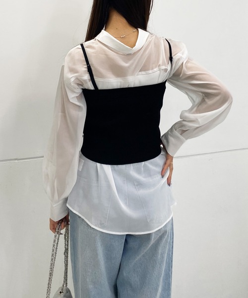 INGNI(イング)の「ニットビスチェ+シアーシャツSET(アンサンブル・レディース・オフホワイト/グレー/ブラック・M)」の13枚目の写真