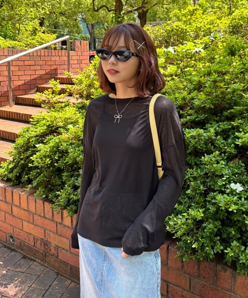 Birthday room（バースデイルーム）の「リボンモチーフネックレス / ribbon motif necklace（ネックレス・レディース・シルバー系その他/シルバー/ブラック・FREE）」の8枚目の写真