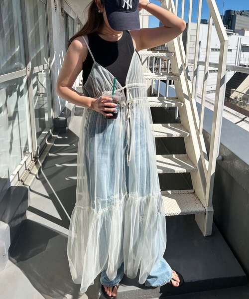 セール】フロントリボンチュールキャミワンピース（ワンピース