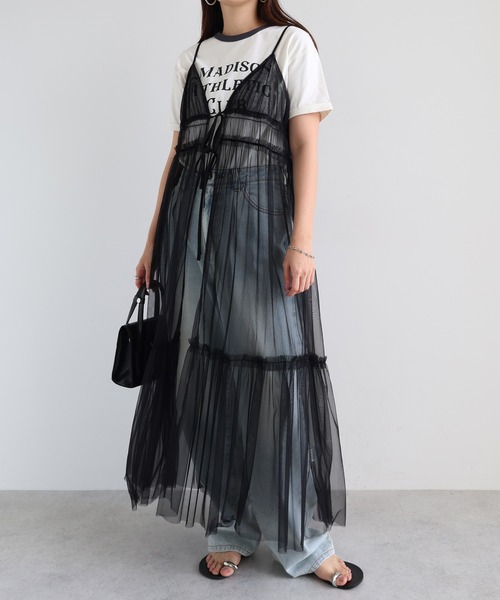 セール】フロントリボンチュールキャミワンピース（ワンピース