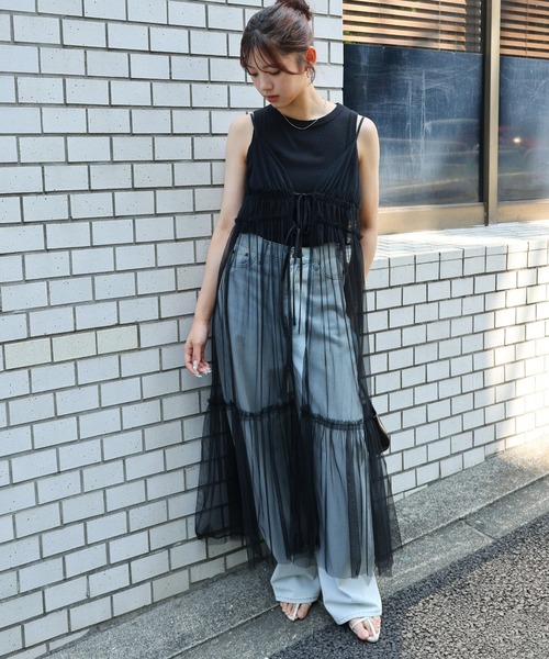 チュールカシュリボンキャミワンピース チュールカシュリボンキャミワンピース - メルカリ