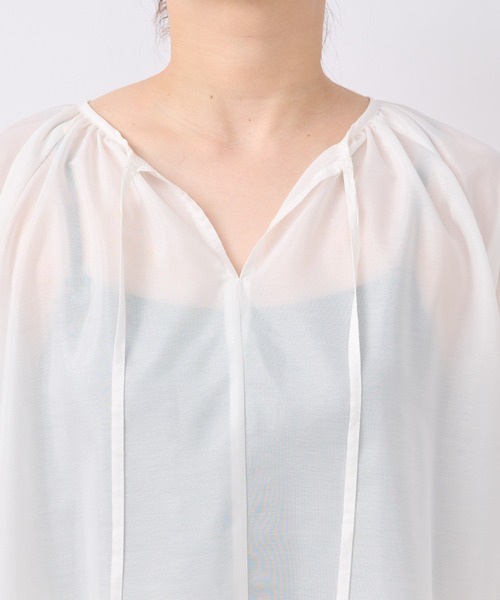 un dix cors(アンディコール)の「前後2WAYリボンシアーブラウス(シャツ/ブラウス・レディース・ブラック/ホワイト/パープル・FREE)」の16枚目の写真