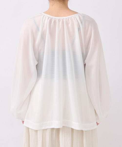 un dix cors(アンディコール)の「前後2WAYリボンシアーブラウス(シャツ/ブラウス・レディース・ブラック/ホワイト/パープル・FREE)」の15枚目の写真