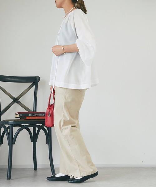 un dix cors(アンディコール)の「前後2WAYリボンシアーブラウス(シャツ/ブラウス・レディース・ブラック/ホワイト/パープル・FREE)」の5枚目の写真