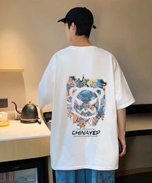 ヘビーウエイトストリートファッションモチーフプリントTシャツ