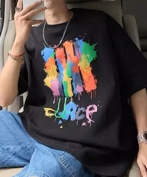 ヘビーウエイトストリートファッションモチーフプリントTシャツ
