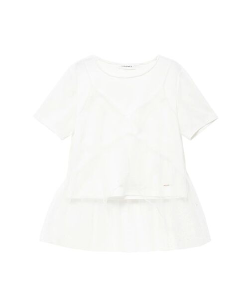 CALNAMUR（カルナムール）の「チュールキャミソールセットTシャツ（Tシャツ/カットソー・レディース・ホワイト/ブラック/ライトブルー・FREE）」の4枚目の写真