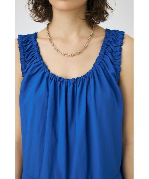 MOUSSY（マウジー）の「GATHERED V NECK LIGHT オールインワン（つなぎ/オールインワン・レディース・ブルー/ホワイト/ブラック・2/1）」の13枚目の写真