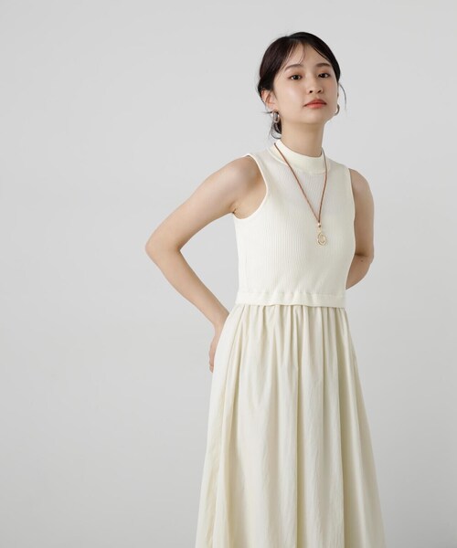 N.(N. Natural Beauty Basic)(エヌエヌナチュラルビューティーベーシック)の「◆【S Size Line】ボトルネックニットドッキングワンピース(ワンピース・レディース・ブラック/オフホワイト・MEDIUM/SMALL)」の17枚目の写真