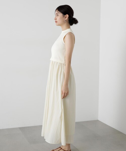 N.(N. Natural Beauty Basic)(エヌエヌナチュラルビューティーベーシック)の「◆【S Size Line】ボトルネックニットドッキングワンピース(ワンピース・レディース・ブラック/オフホワイト・MEDIUM/SMALL)」の21枚目の写真