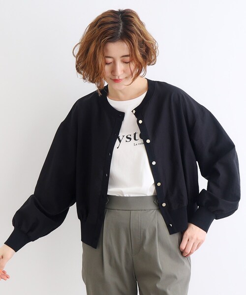 grove（グローブ）の「◆布帛コンビニットカーディガン（カーディガン/ボレロ・レディース・カーキ/ブラック/アイボリー・04/03/02/01/05）」の11枚目の写真