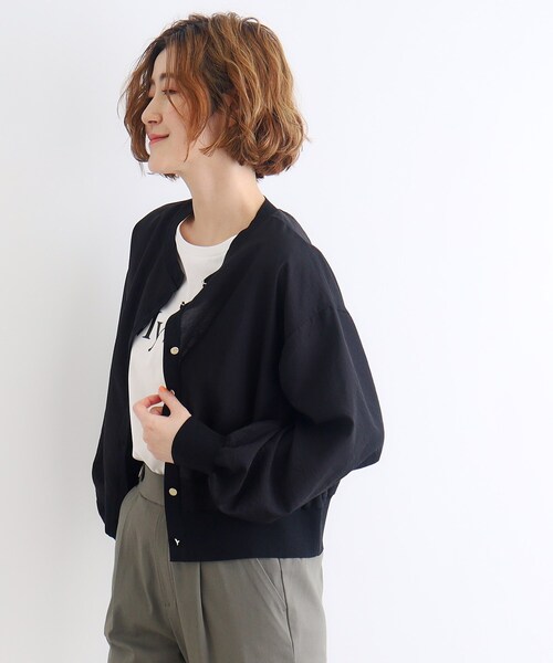 grove（グローブ）の「◆布帛コンビニットカーディガン（カーディガン/ボレロ・レディース・カーキ/ブラック/アイボリー・04/03/02/01/05）」の12枚目の写真