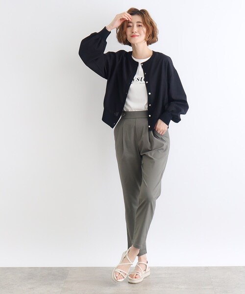 grove（グローブ）の「◆布帛コンビニットカーディガン（カーディガン/ボレロ・レディース・カーキ/ブラック/アイボリー・04/03/02/01/05）」の13枚目の写真